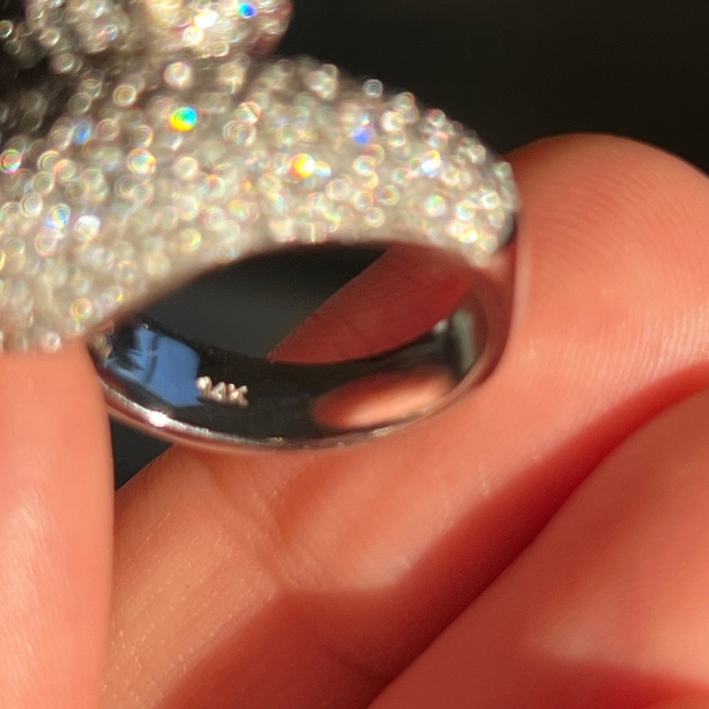 Elegant 14k white gold Panther Ring - Picture 5 of 8